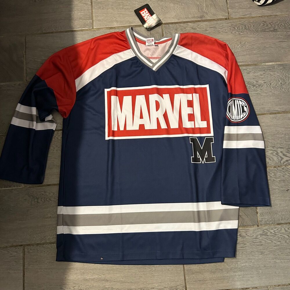 Marvel Men's Long Sleeve Lightweight Mesh Hockey Jersey Y2K - Picture 5 of 6